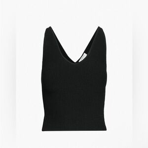 Babaton Black Sculpt Knit V-Neck Tank